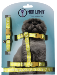 Kedi Göğüs Tasması Sarı Patili