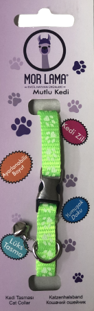 Kedi Boyun Tasması Patili Metal Klipsli Yeşil