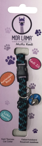 Kedi Boyun Tasması Lastikli Mavi Siyah