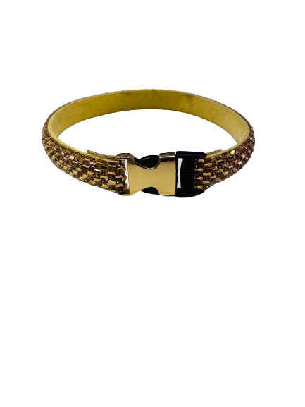 Mor Lama Diamond Gold Boyun Tasması L